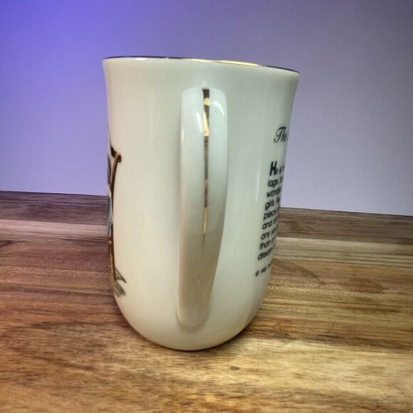 Norman Rockwell Museum VTG 1982 Toymaker Mug Grandma Gift Gold Rim 8oz Nostolgia - Picture 2 of 10